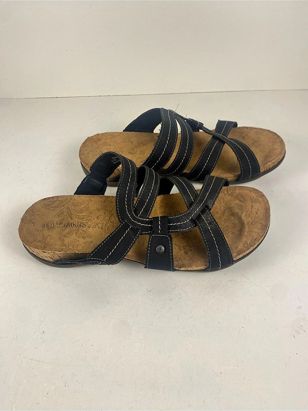 BareTraps Kai Strappy Black Sandals Size 10W